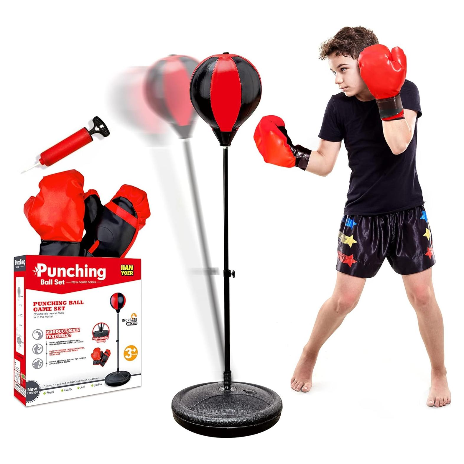 Conjunto de Boxeo para Niños HanYoer con Saco Ajustable 86-112 cm