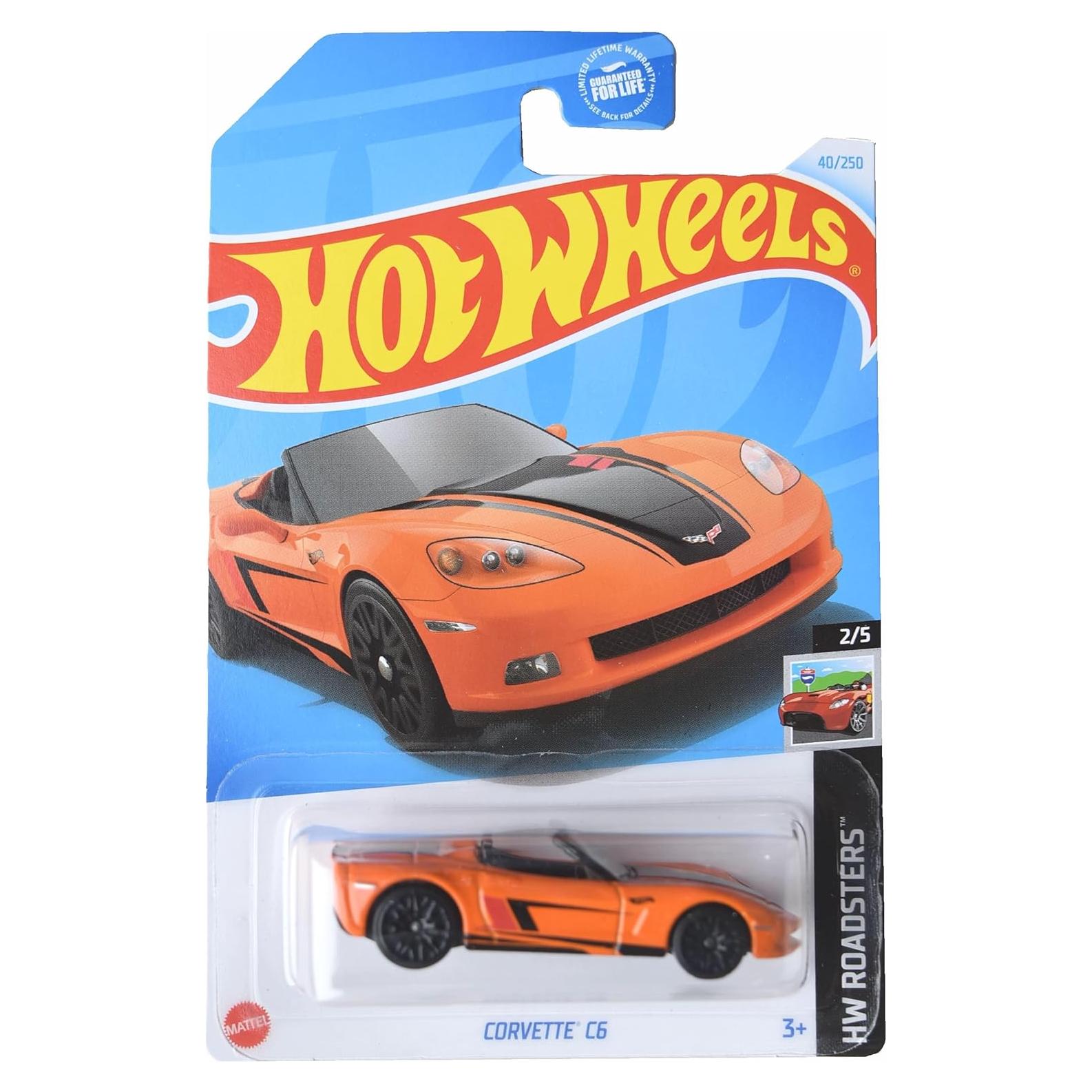 Auto a Escala Hot Wheels Corvette C6 Naranja 1:64
