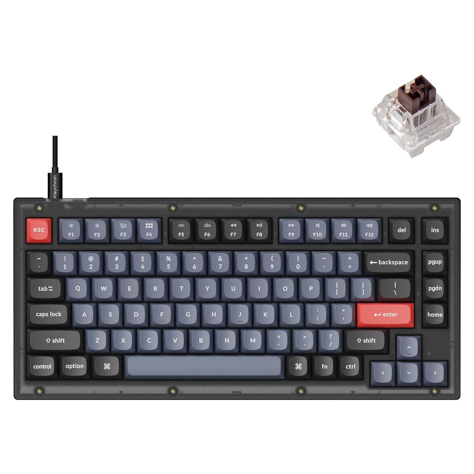 Teclado Mecánico Keychron V1 75% Programable QMK/VIA