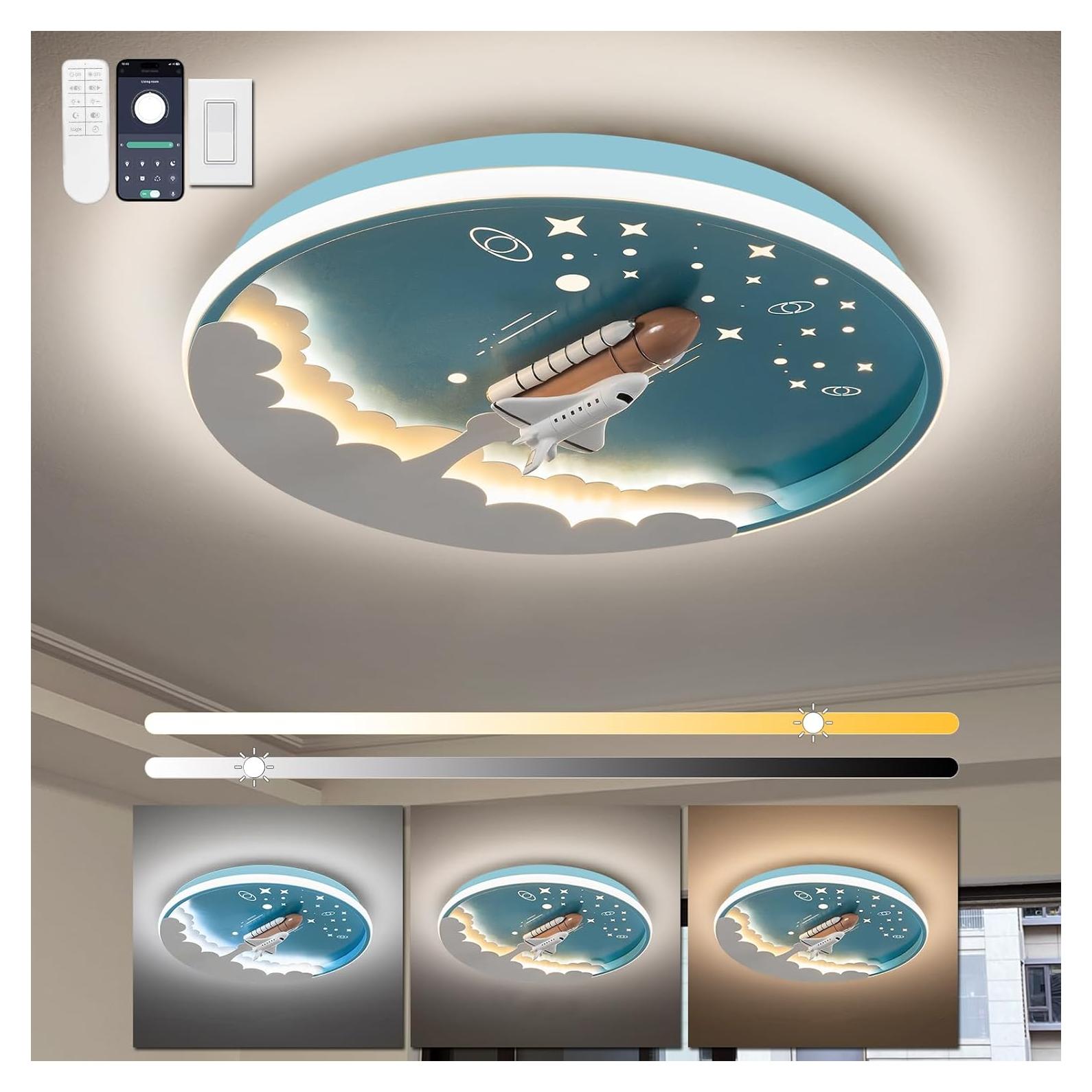 Lámpara de Techo LED Cohete Azul Shine LUEST 48x48cm