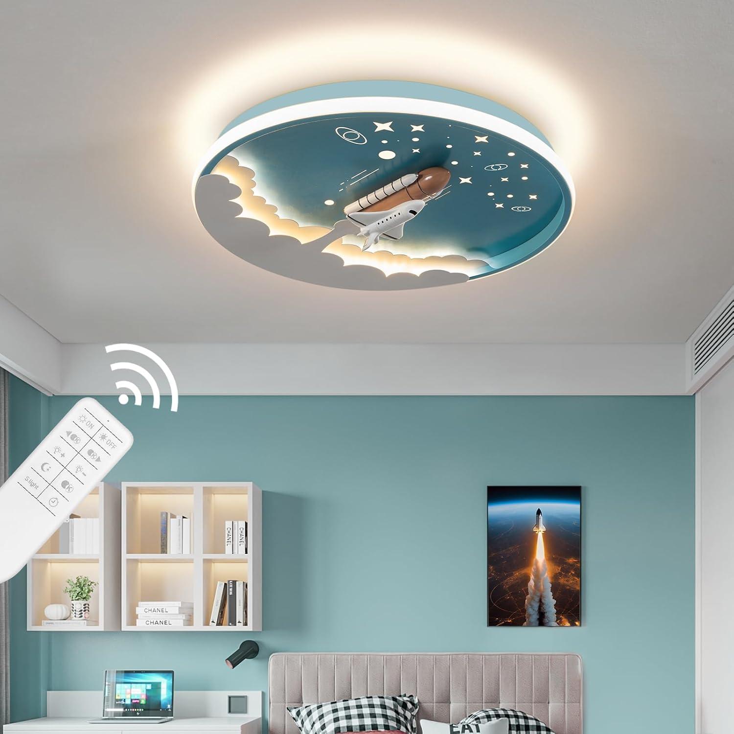 Lámpara de Techo LED Cohete Azul Shine LUEST 48x48cm