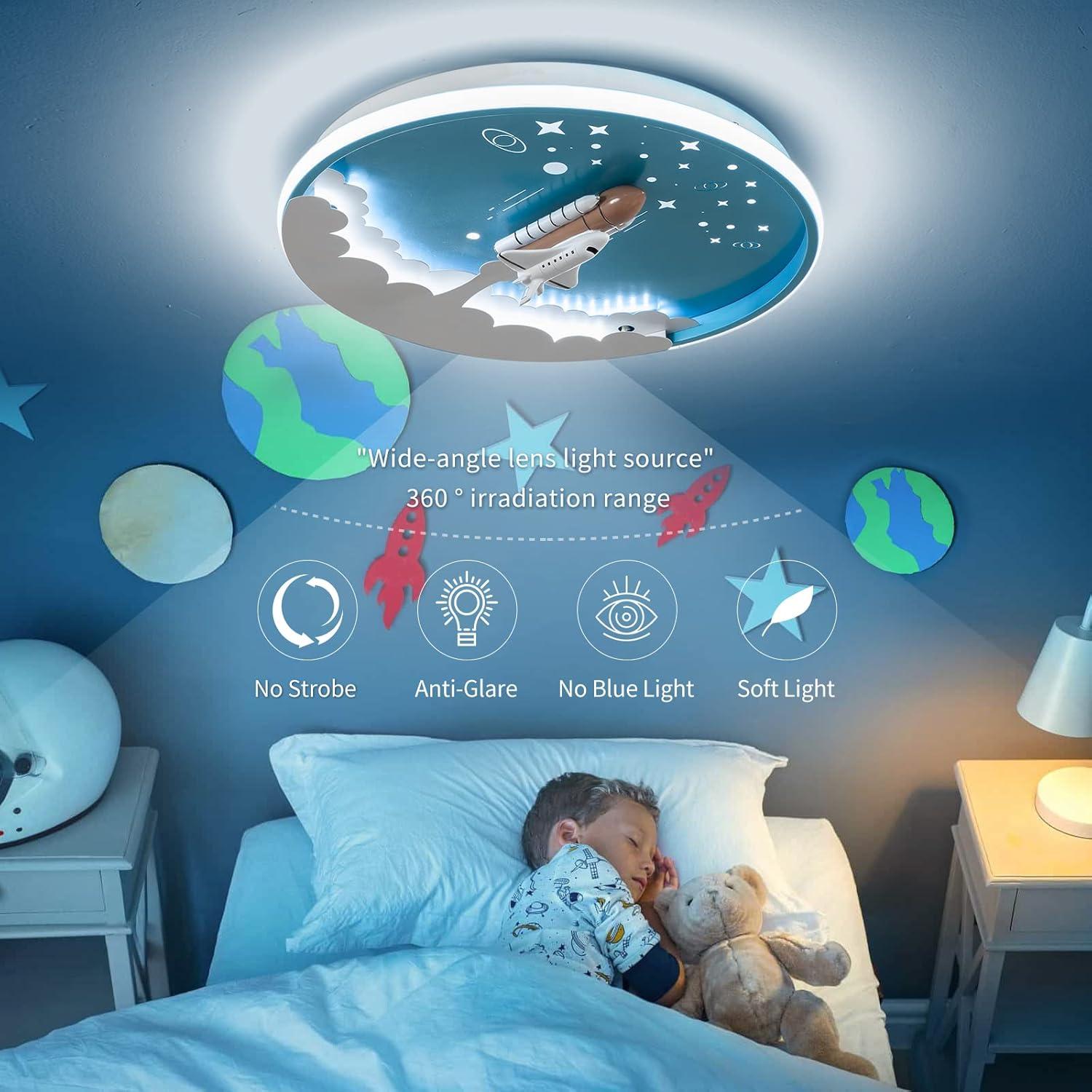 Lámpara de Techo LED Cohete Azul Shine LUEST 48x48cm