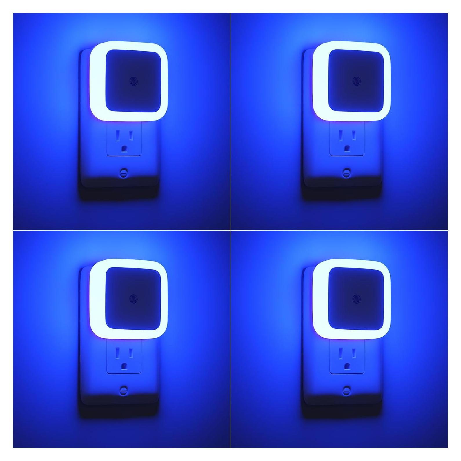 Luz Nocturna Enchufable Sujeet Azul Paquete de 4 LED