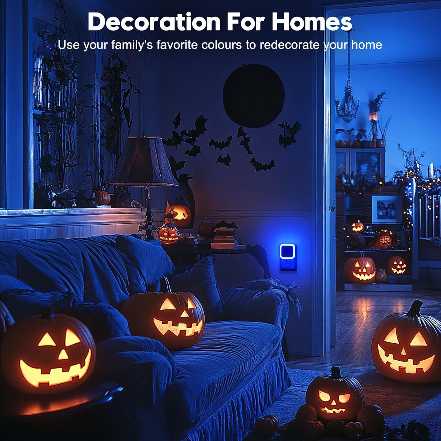 Luz Nocturna Enchufable Sujeet Azul Paquete de 4 LED