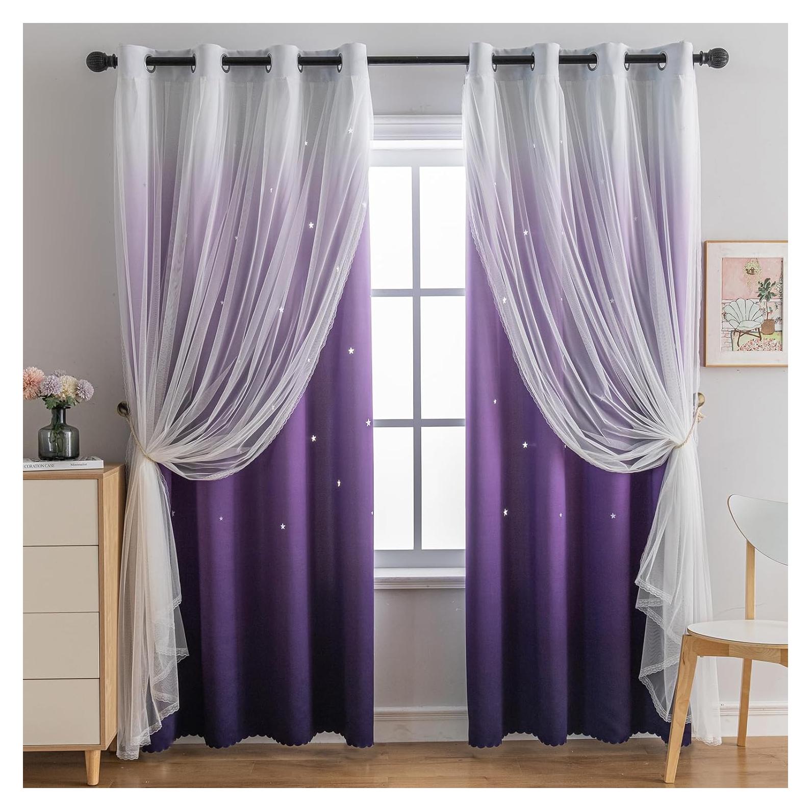 Cortina Opaca Anytime 1 Panel 132x213 cm Princesa Púrpura