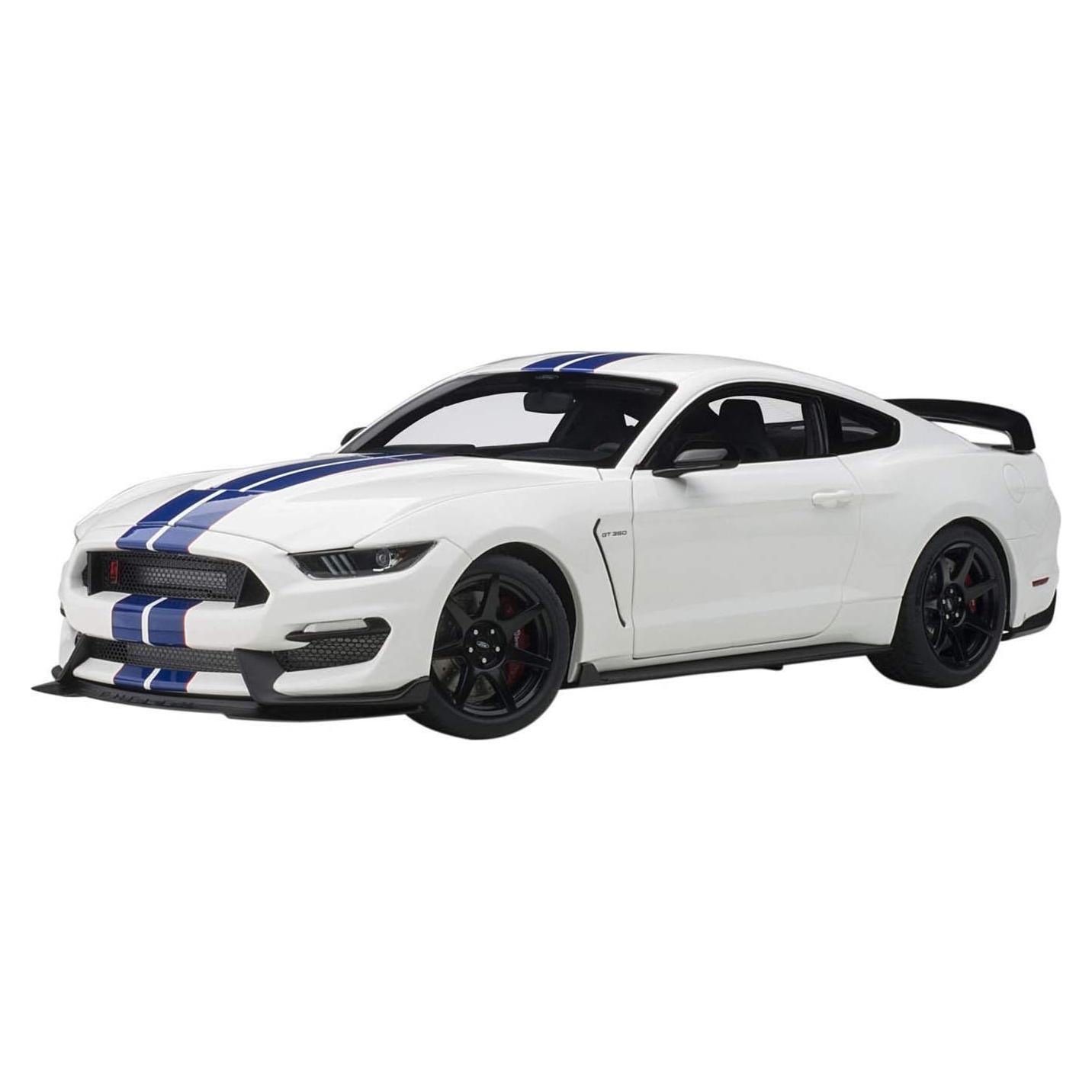 Modelo de Coche Shelby GT-350R Autoart 1/18 Blanco con Rayas