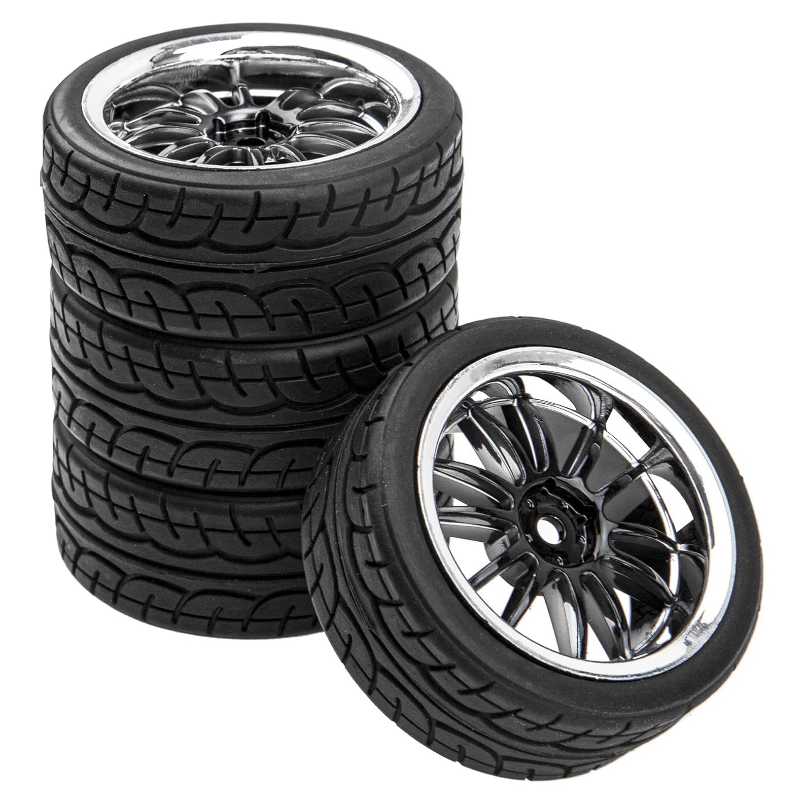 Ruedas de Neumáticos de Goma 12 Radios 12 mm HIRCQOO 1/10