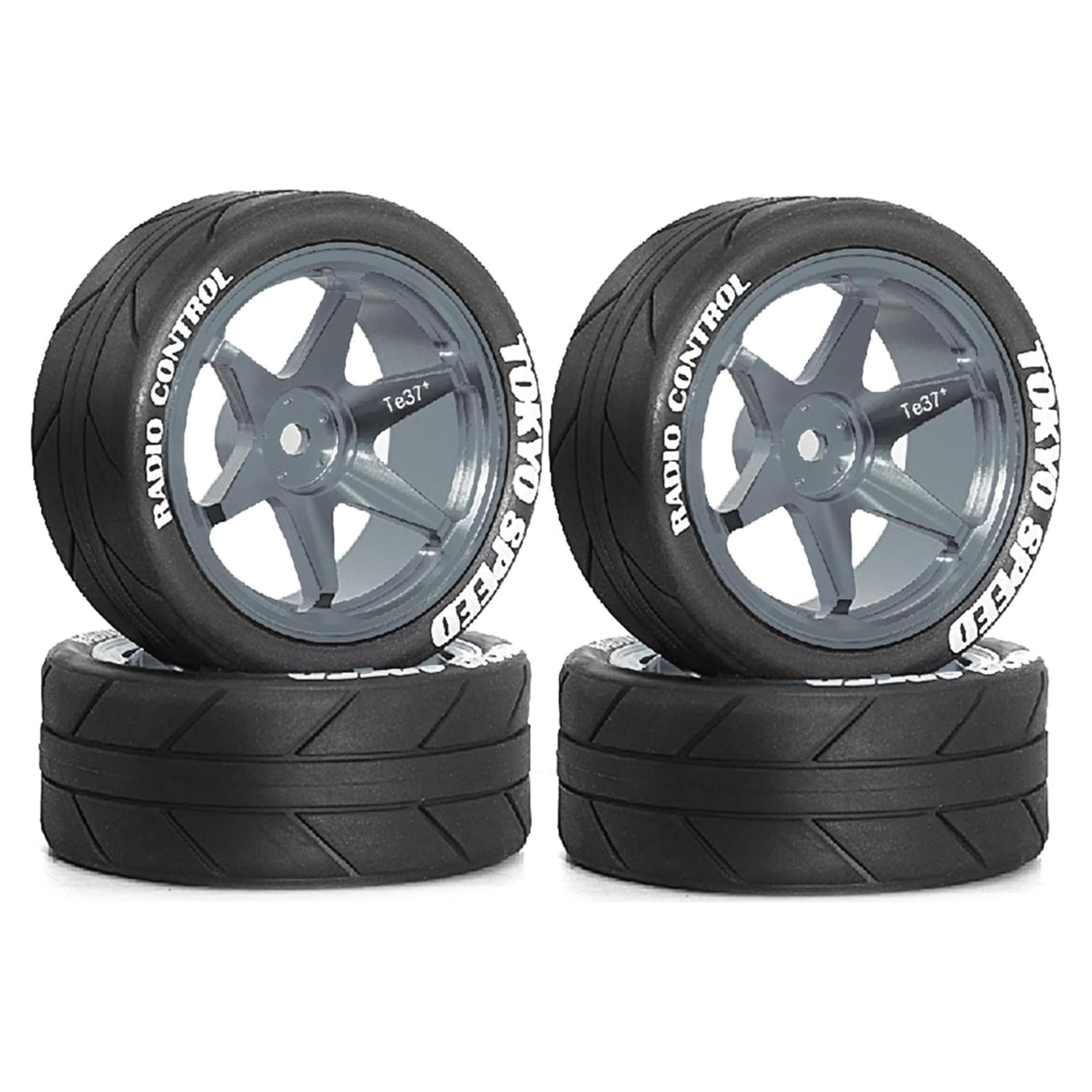 Ruedas y Neumáticos RC 12mm REDSPIDER Titanio 1:10 1:12