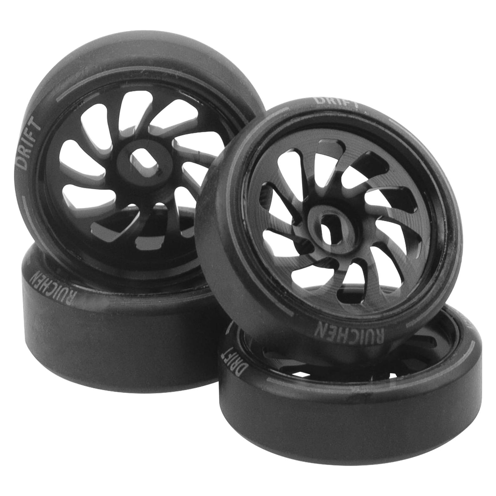 4 Ruedas de Drift RC 1/28 ShareGoo con Neumáticos Plásticos