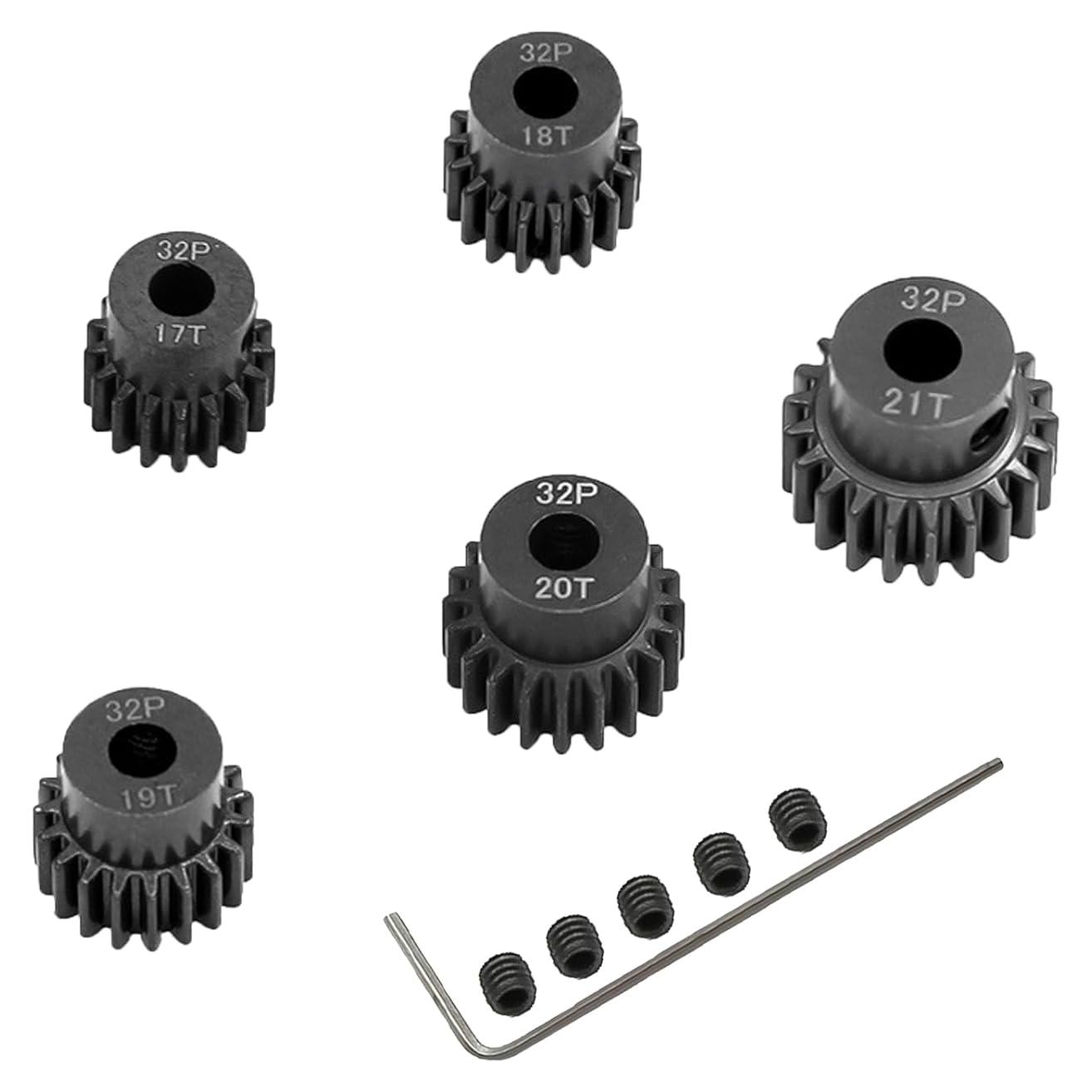 Juego de Engranajes Pinión Metal 5mm 17T 18T 19T 20T 21T RC