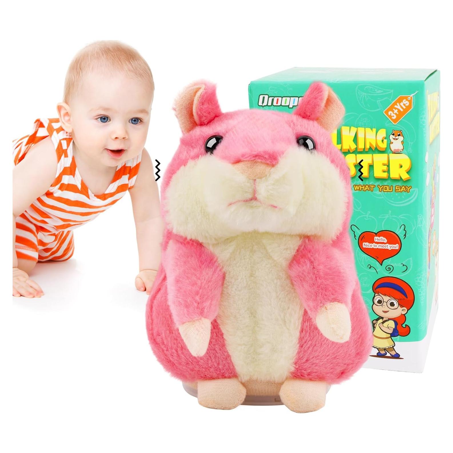 Hámster Hablante Qrooper Rosa 16.5 cm Juguete Interactivo