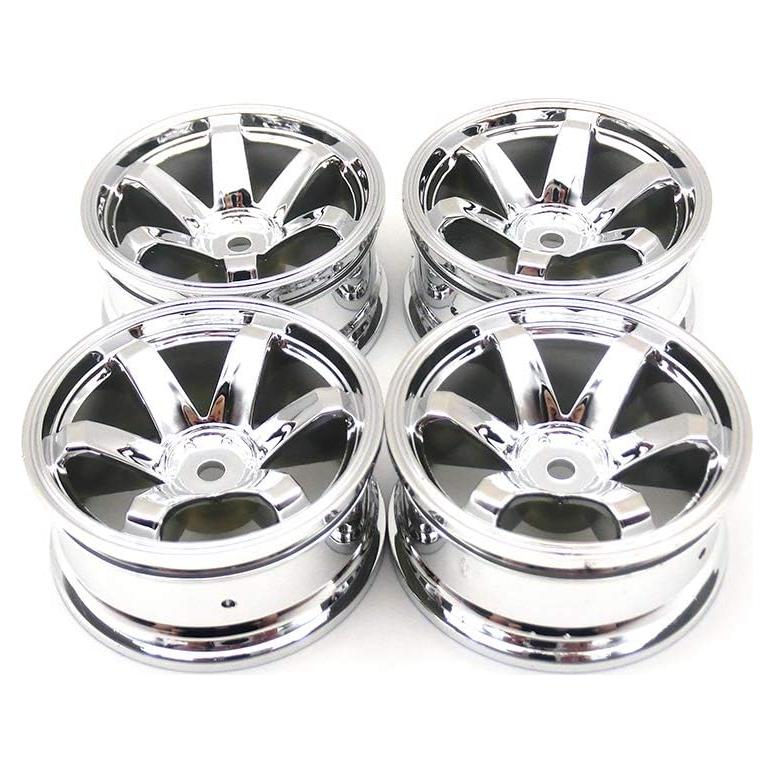 4 Llantas de Plástico 52mm para Coche RC 1/10 LAFEINA Plata