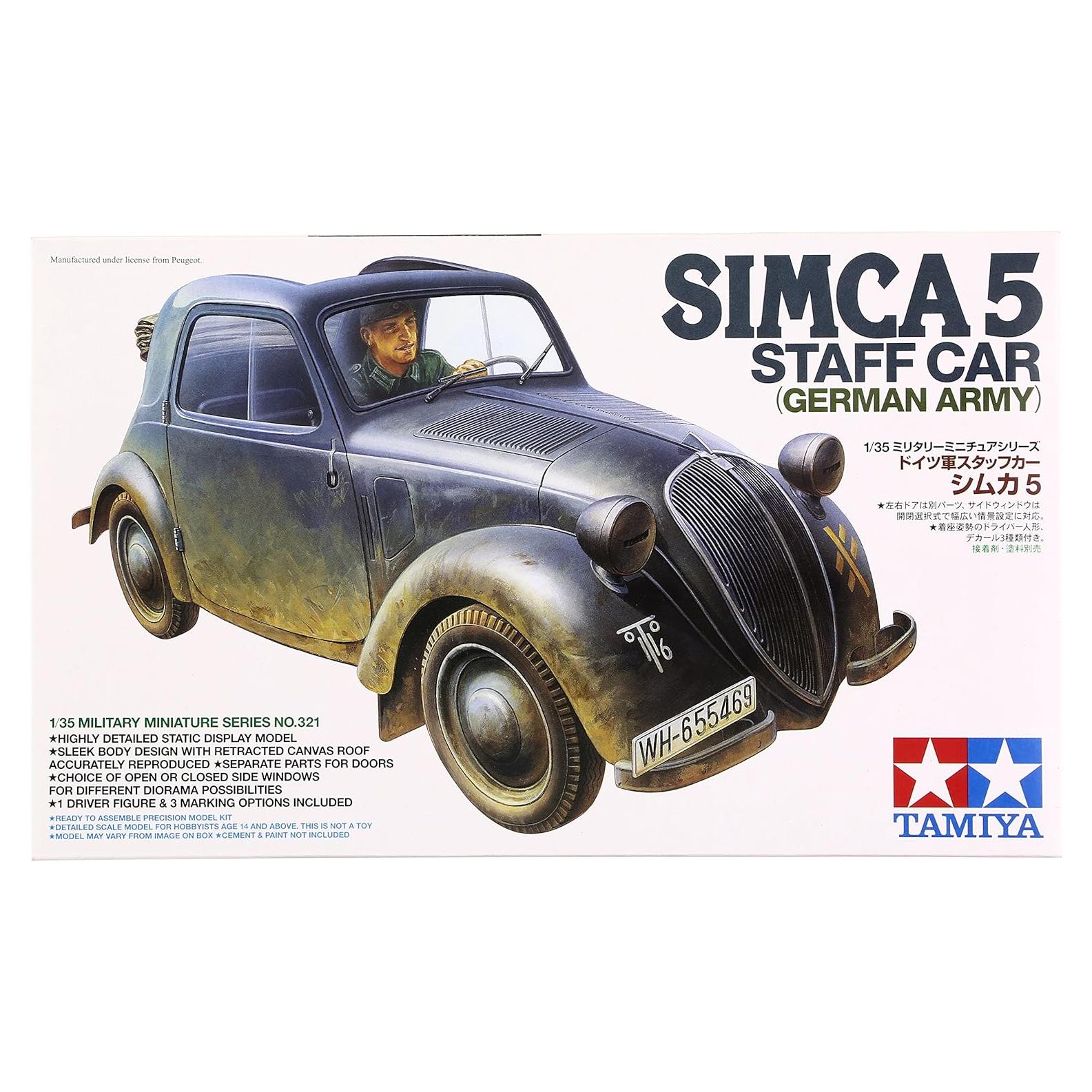 Modelo Tamiya Simca 5 Militar 1:35 con Detalles
