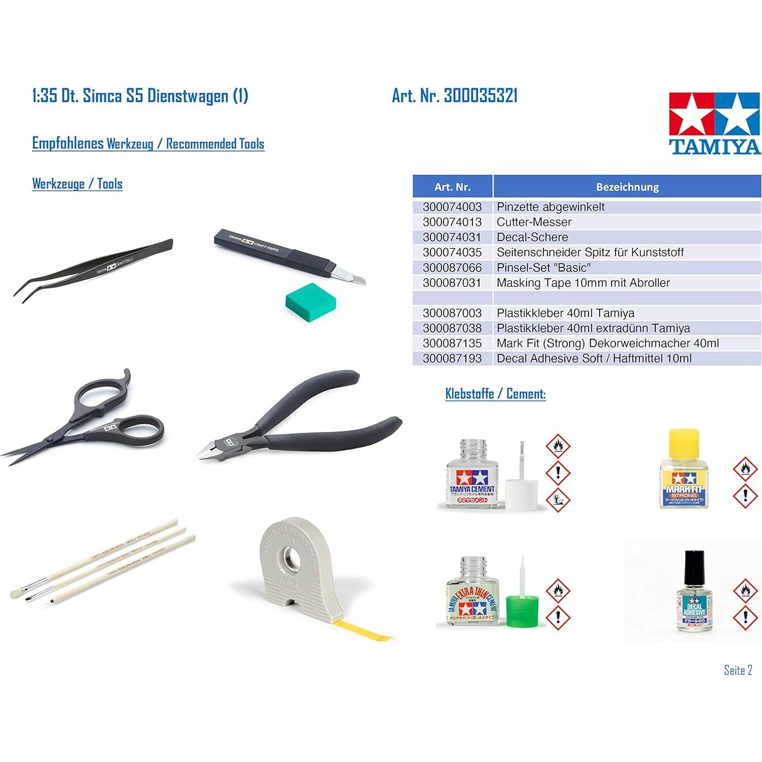 Modelo Tamiya Simca 5 Militar 1:35 con Detalles