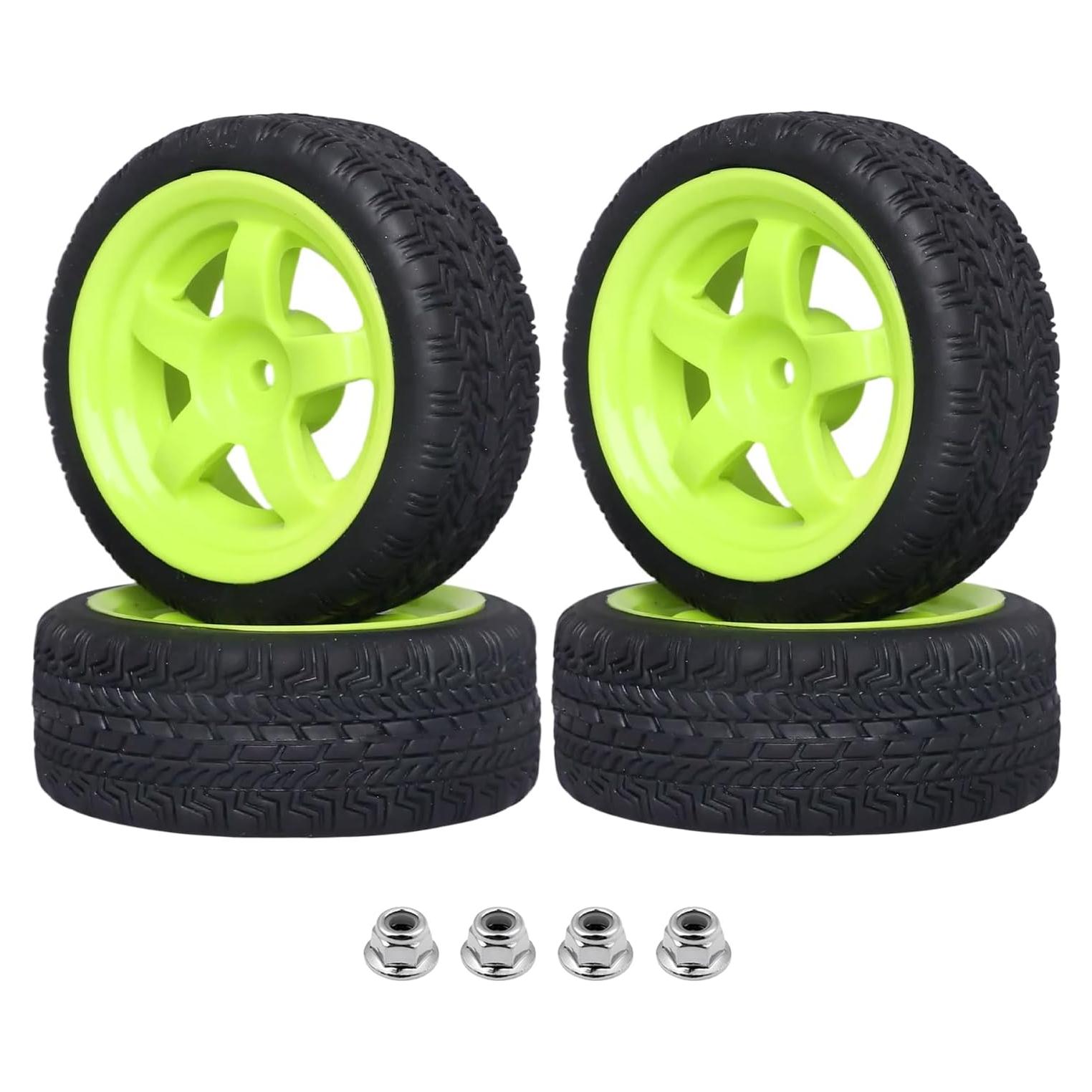 Ruedas RC 1/10 Hobbyfire 12mm Hex 66mm Neumáticos Goma