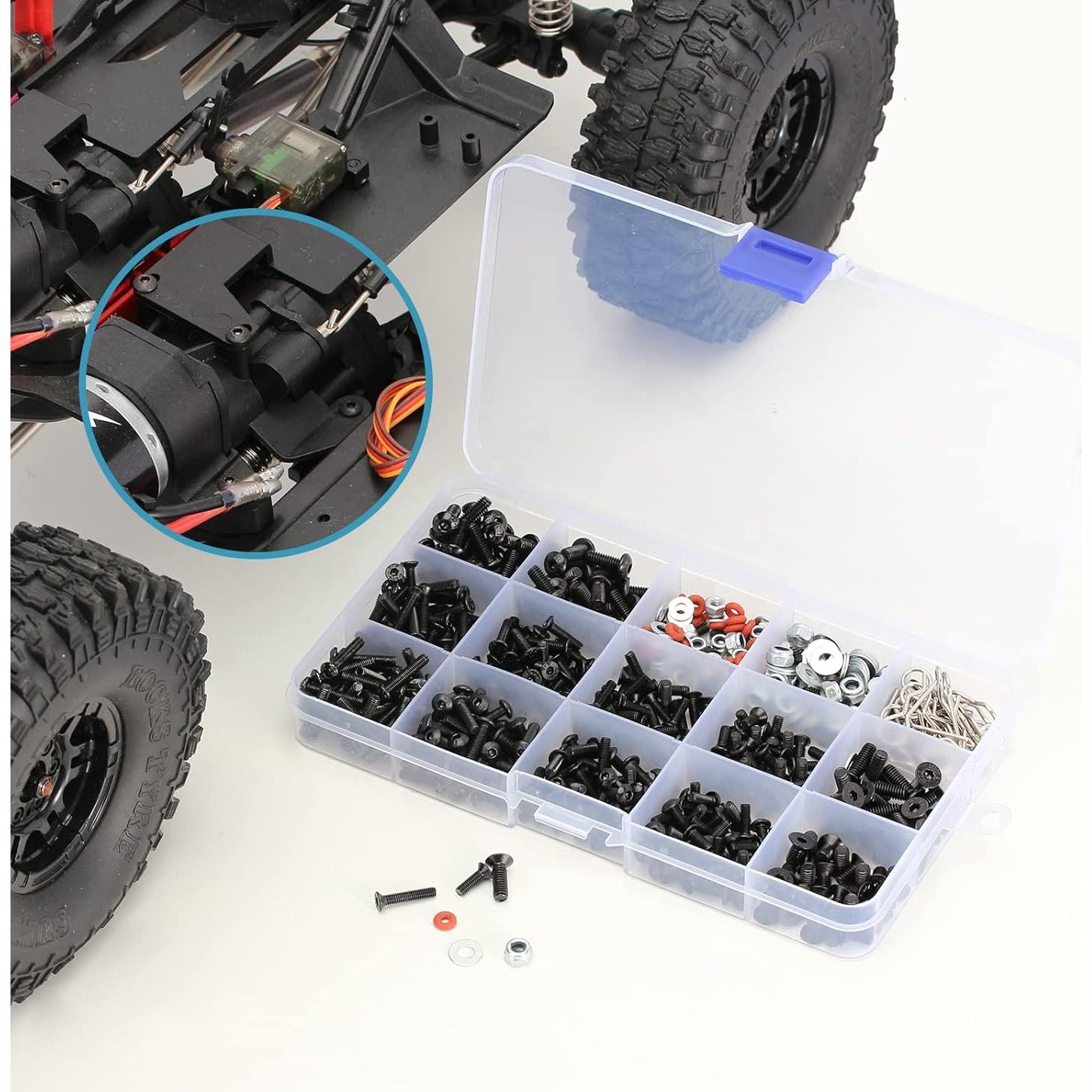 Kit de Tornillos RC INJORA 600PCS M3 M4 con Estuche