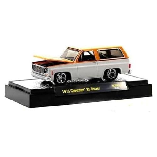 M2 Machines 1973 Chevy K5 Blazer Diecast 1/64 Naranja y Blanco