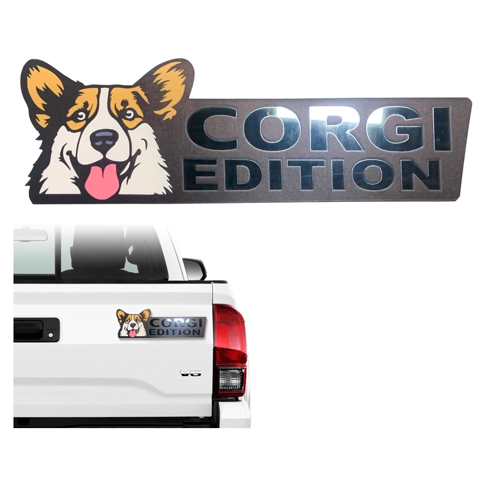 Insignia de Coche 3D BWALION Huella de Perro Corgi