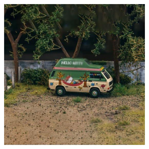 Furgoneta Camping T3 Schuco T64S-001-HK Verde y Beige 1/64