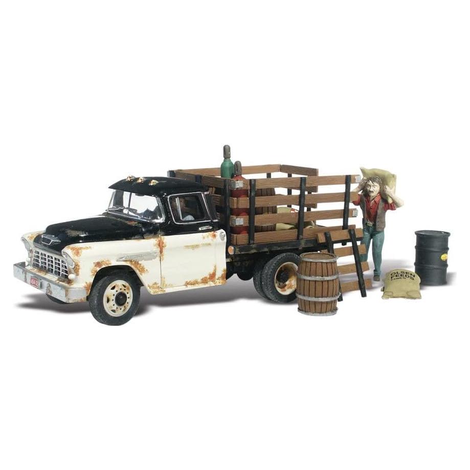 Camión Chevy 1955 escala N Woodland Scenics con accesorios