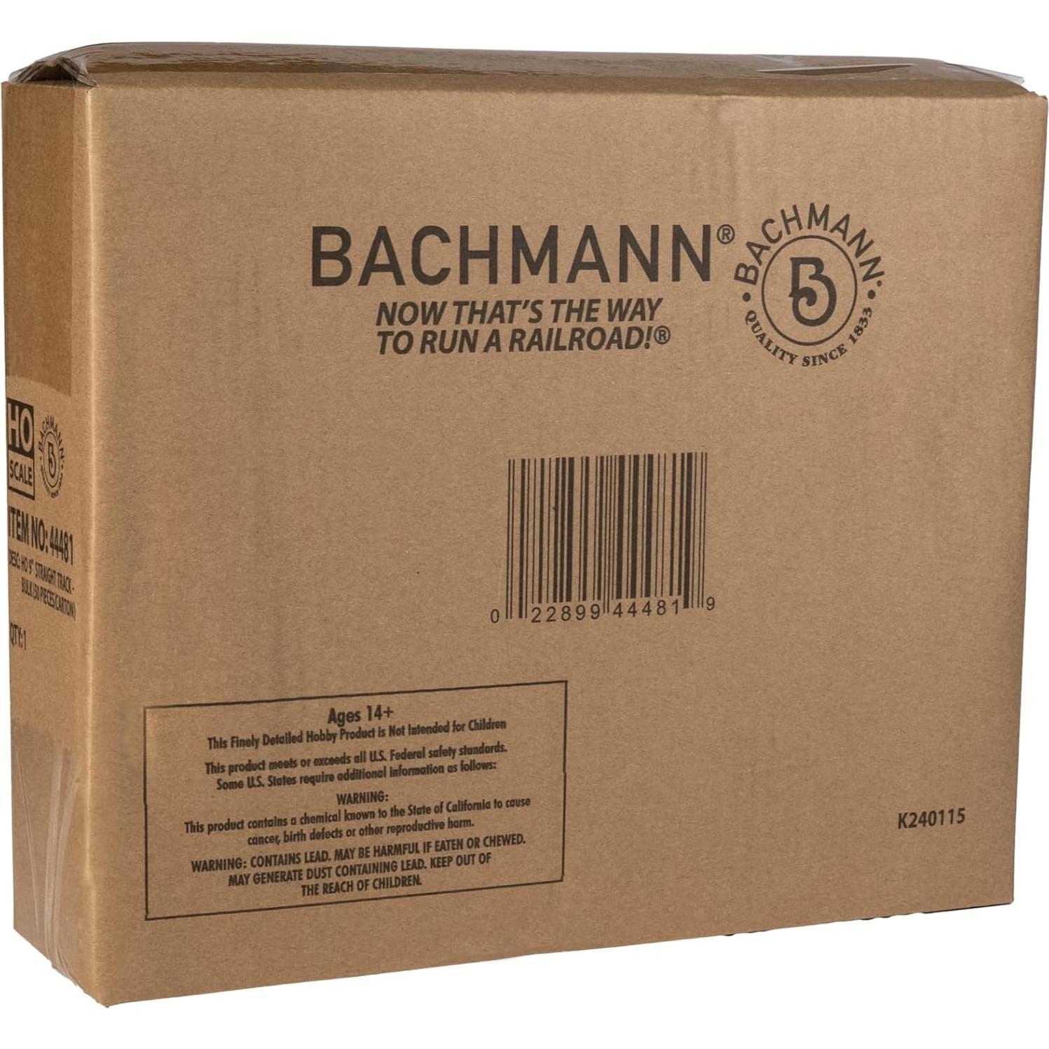 Pista Rectangular E-Z Track Bachmann 50 pcs Riel Acero Escala HO