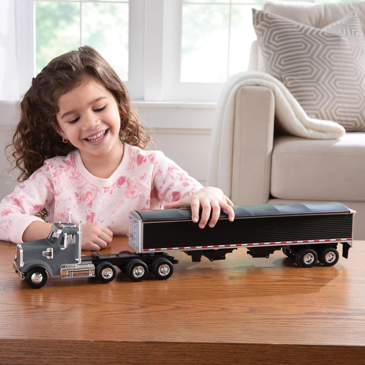 Camión de Juguete Freightliner 122SD con Remolque de Grano TOMY