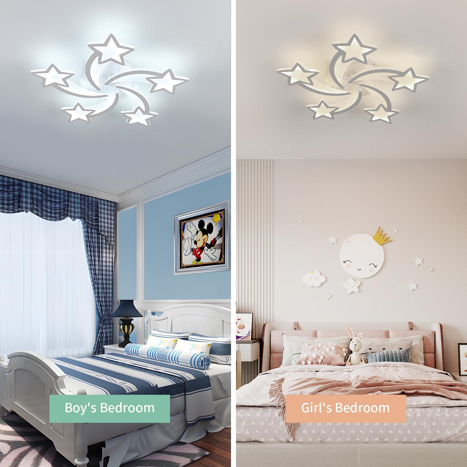 Luz de Techo Goeco Kids Estrella LED 50W 3 Modos 67cm