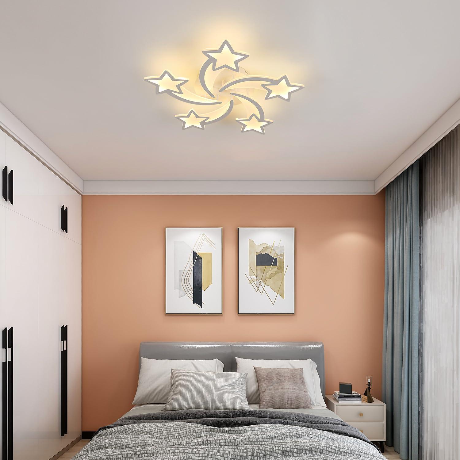 Luz de Techo Goeco Kids Estrella LED 50W 3 Modos 67cm