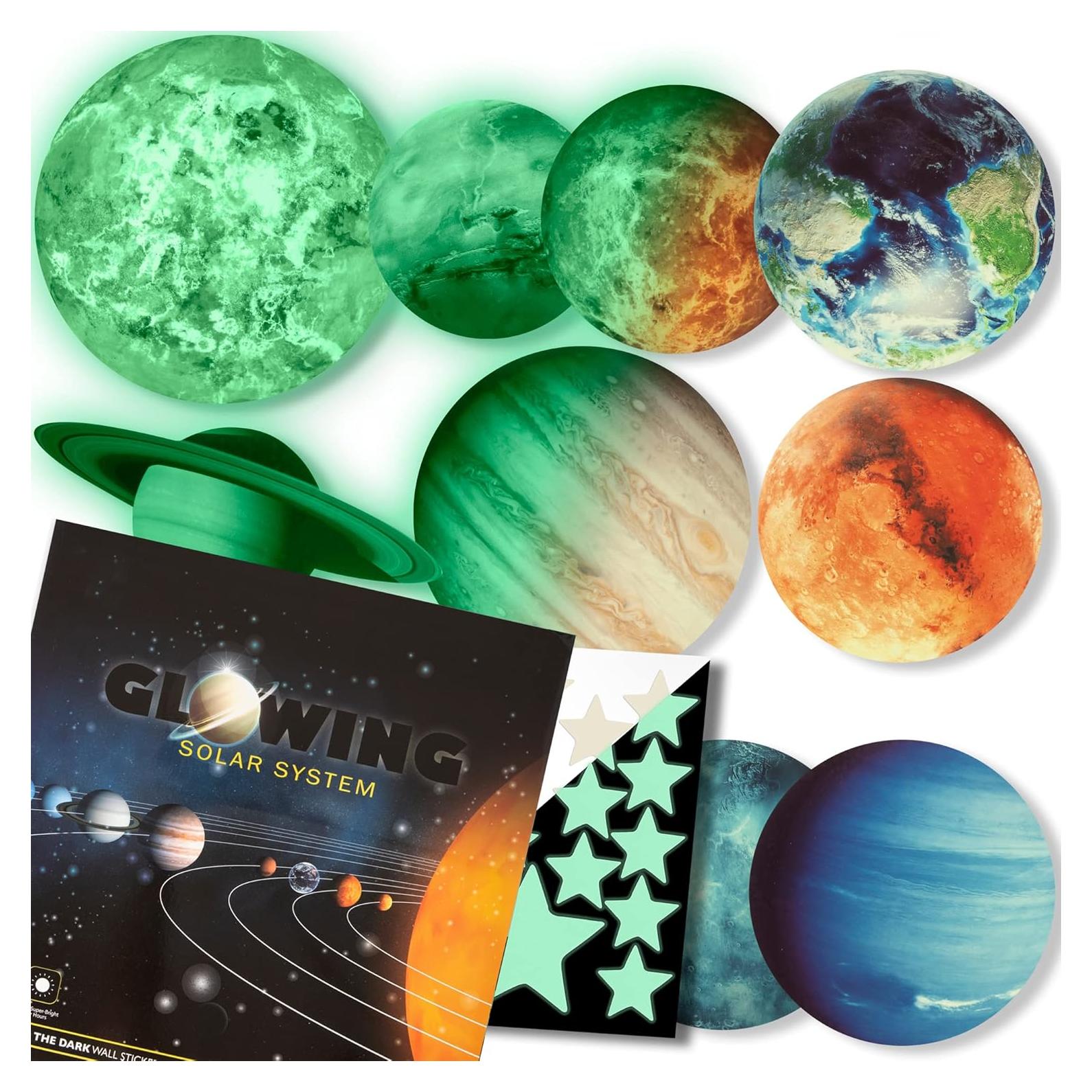 Pegatinas Brillantes del Sistema Solar - LiderStar Verde