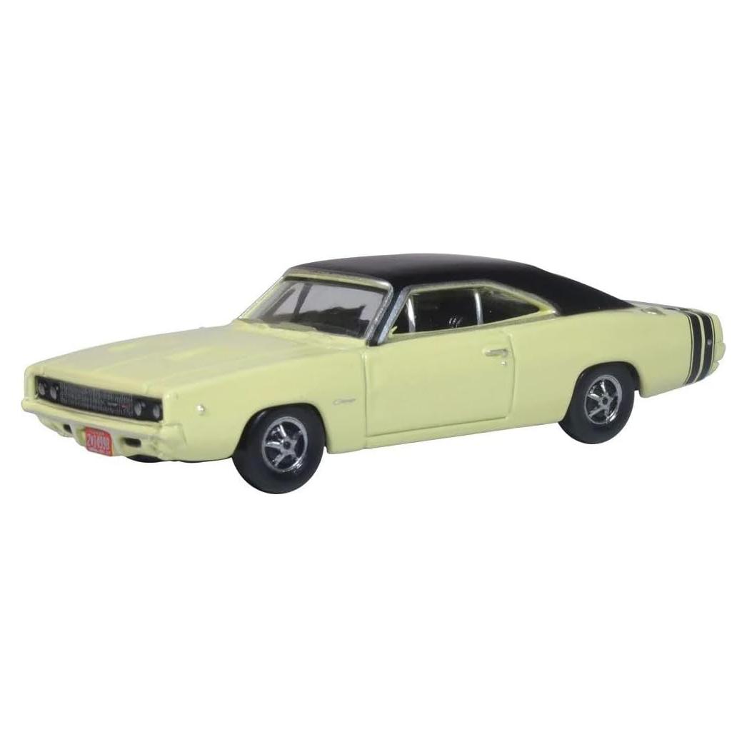 Modelo de Coche Diecast Dodge Charger 1968 Oxford 1/87 Amarillo