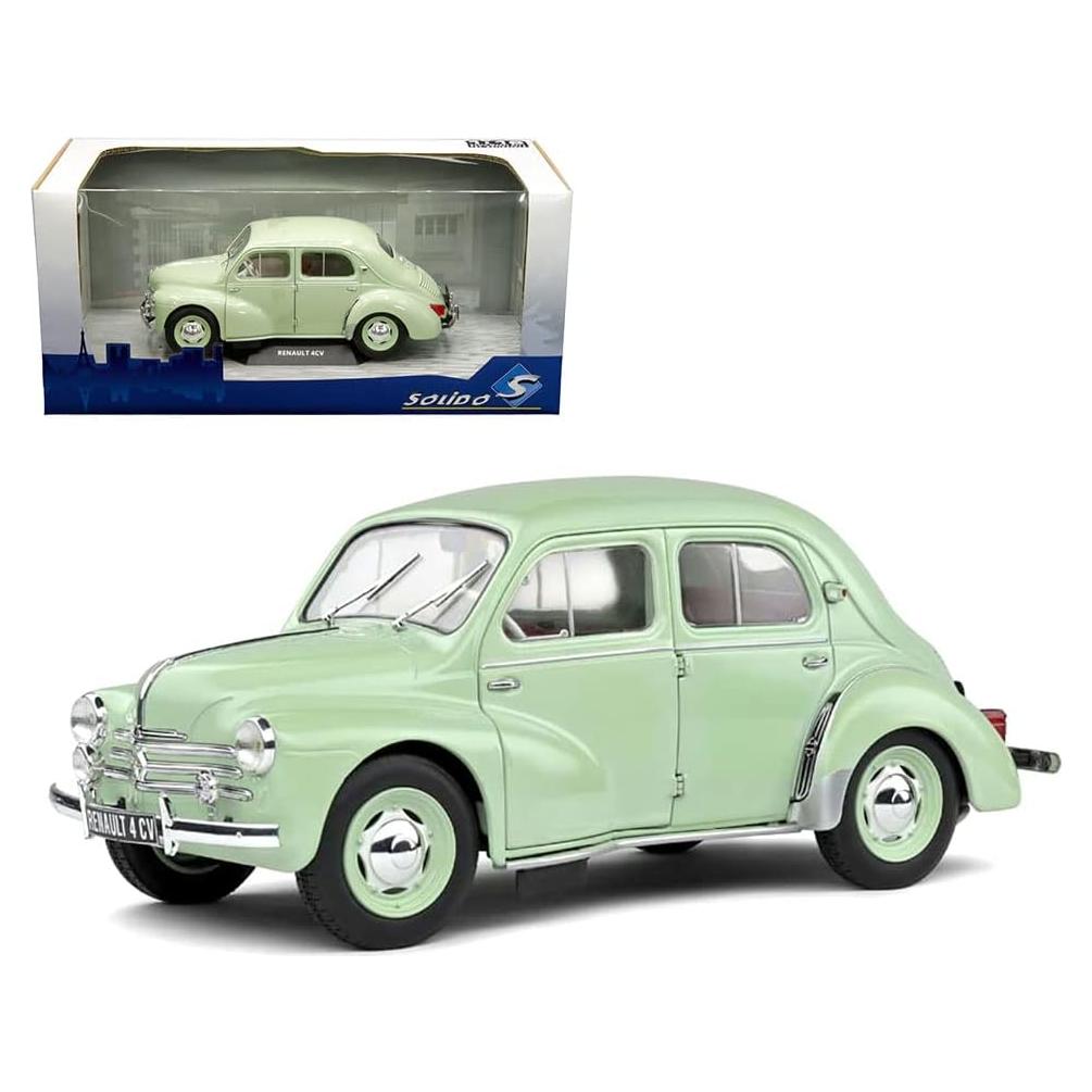 Coche Miniatura Coleccionable Solido Renault 4CV Verde 1:18
