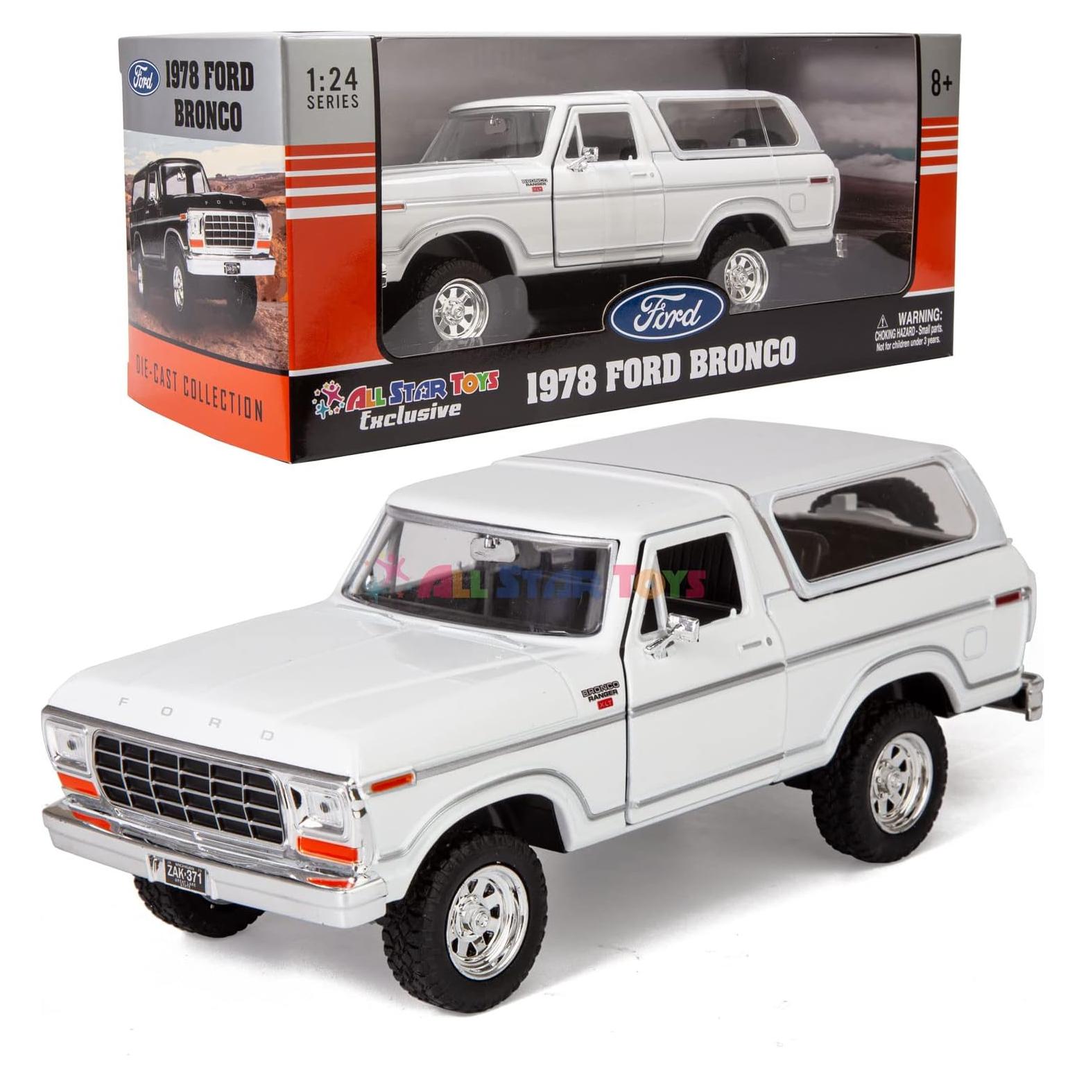 Modelo Diecast Ford Bronco 1978 Motormax Blanco 1:24