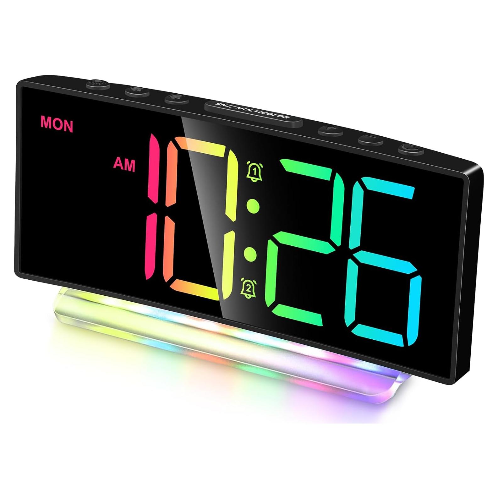 Reloj Despertador Ruidoso Cadmos G10 con Luz RGB 7 Colores