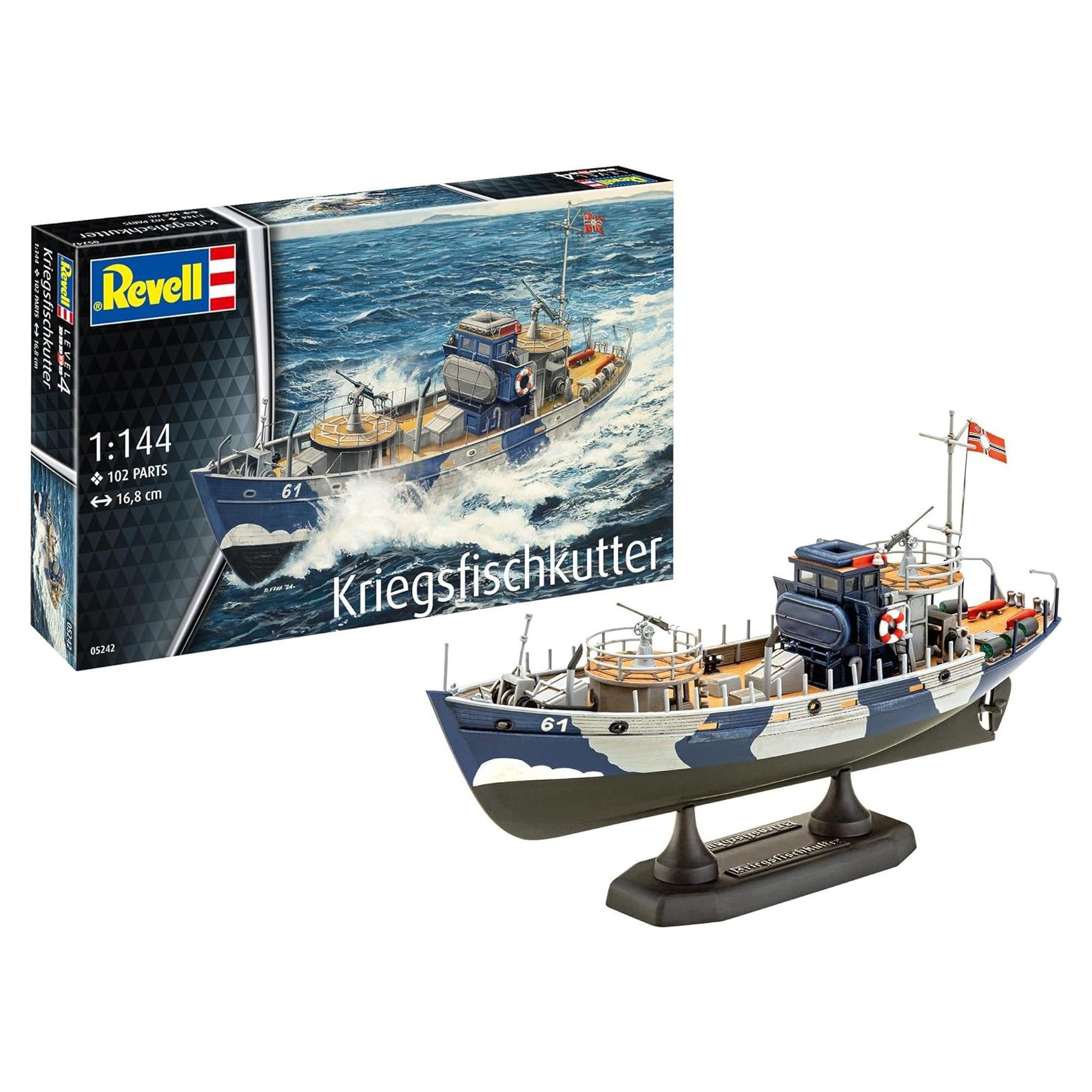 Revell KFK Kriegsfischkutter Barco 1:144 Kit de Modelo Plástico