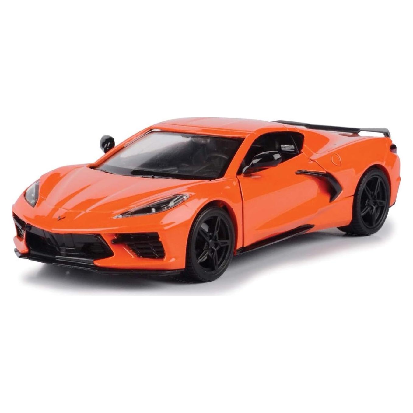 Modelo de coche de metal 1/24 Motor Max Corvette C8 2020 Naranja