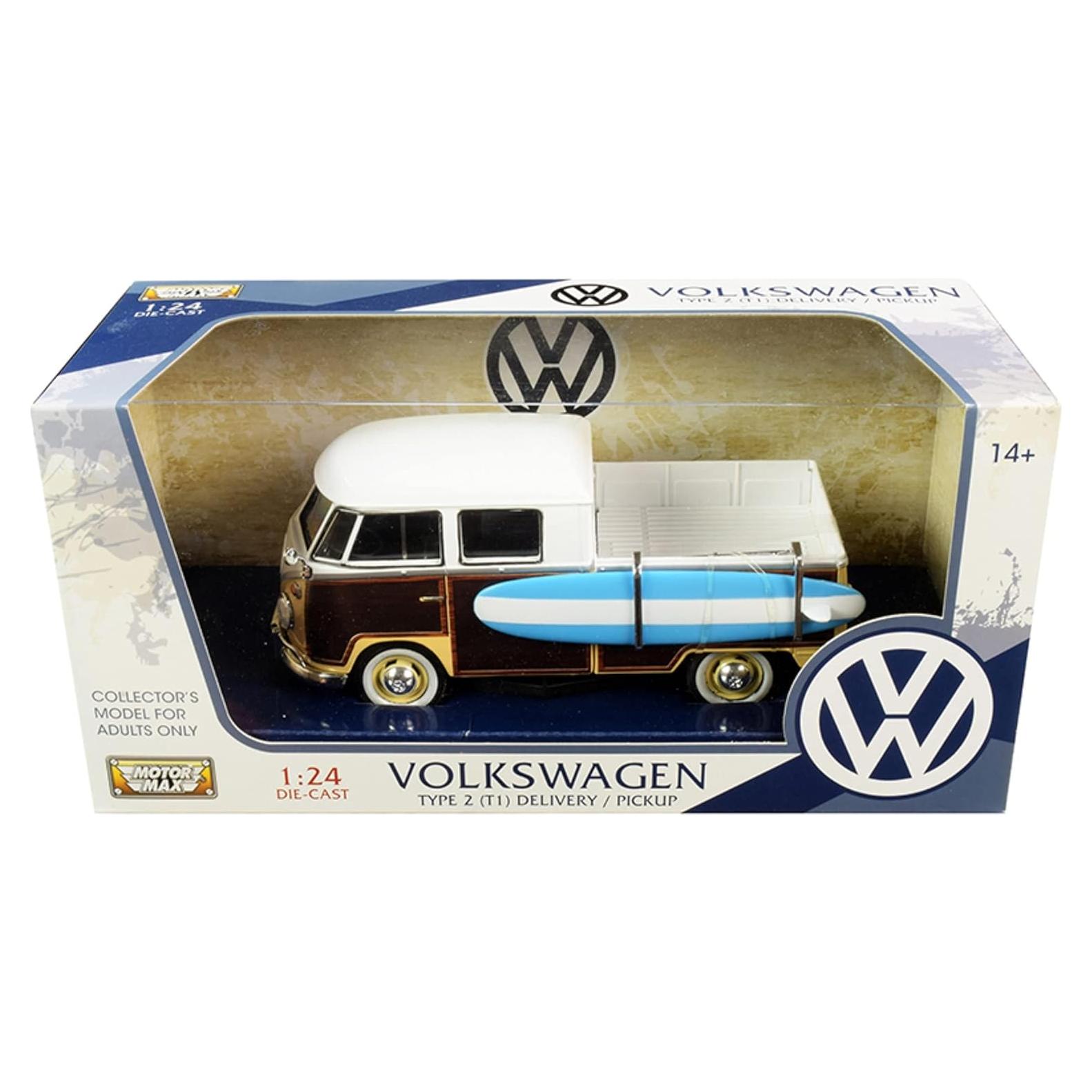 Volkswagen Tipo 2 (T1) Pickup con Tabla de Surf Motormax 1:24