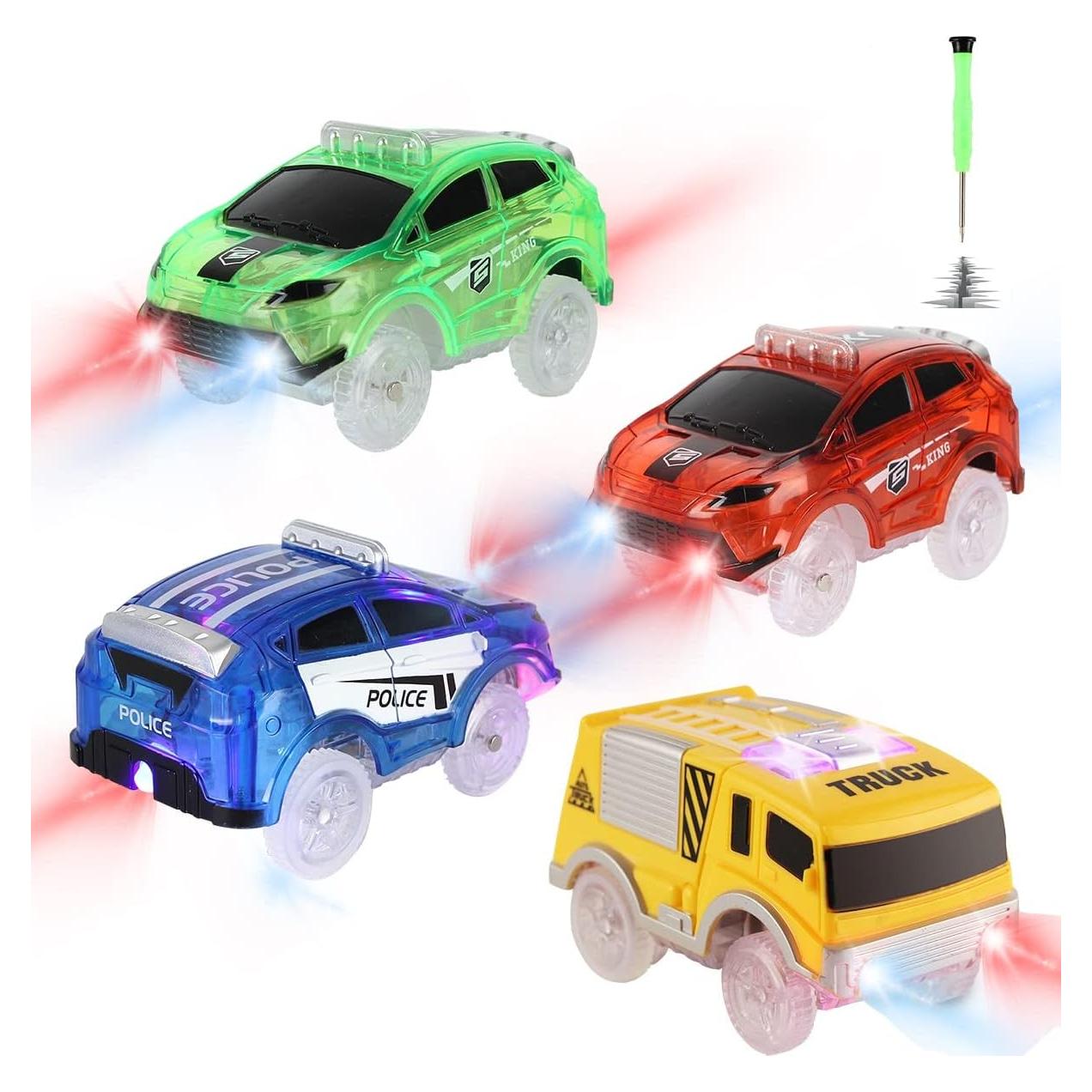 Coches de Carrera LED Brillantes Camel Home - 4 Piezas