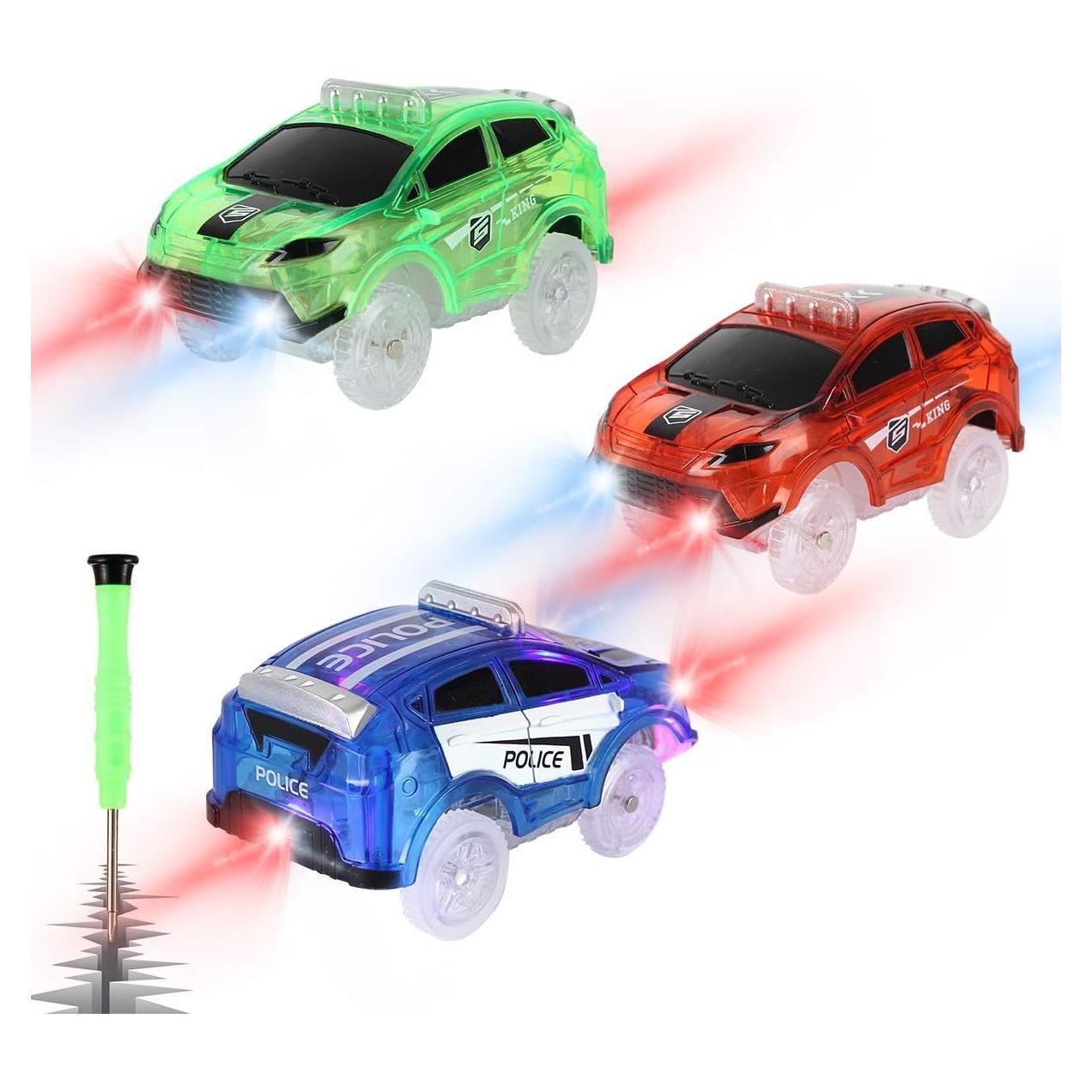 Coches de Pista Brillantes LED Camel Home - 3 Pack