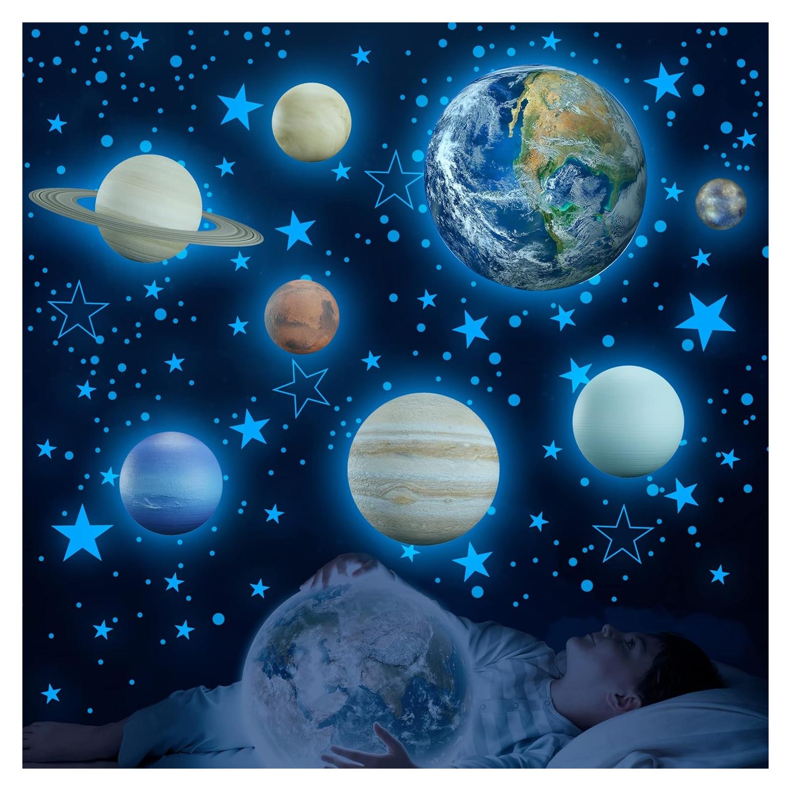 Calcomanías Brillantes del Sistema Solar Robmoda 128 Piezas