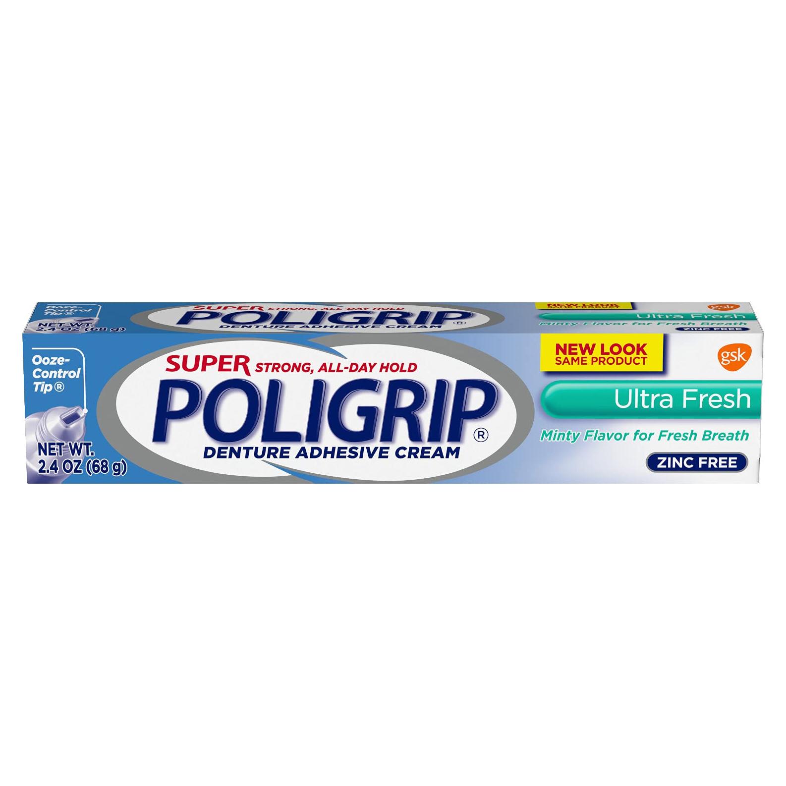 Adhesivo para Dentaduras Poli-Grip ULT 68g Sabor Menta