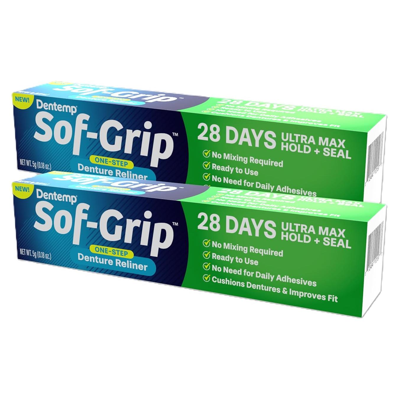 Dentemp Sof-Grip Reliner para Dentaduras - Alivio Instantáneo