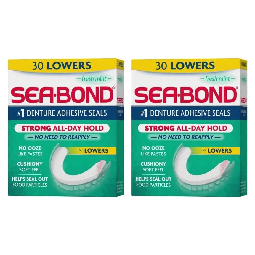 Sellos Adhesivos para Dentaduras Sea Bond Menta Fresca 30 Unidades