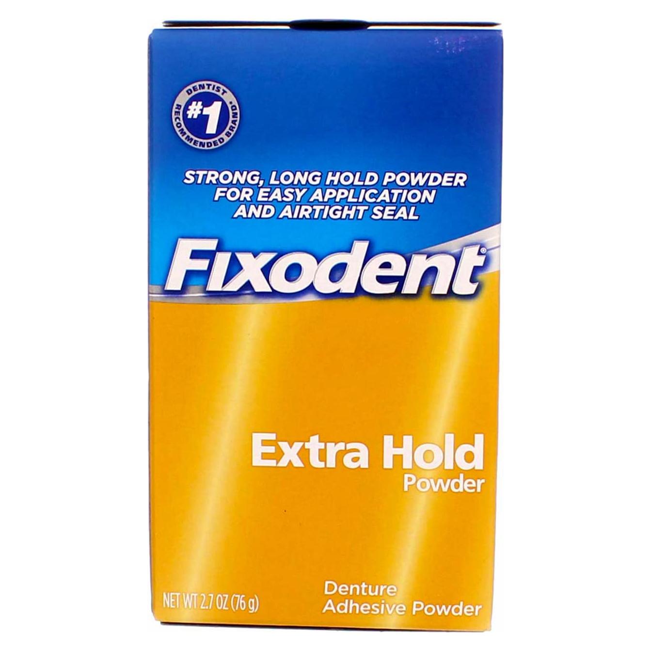 Fixodent Polvo Adhesivo para Dentaduras Fijación Extra 76.5 g