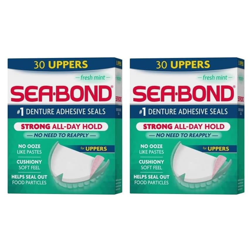 Sellos Adhesivos para Dentaduras Sea Bond Menta 30 Unidades