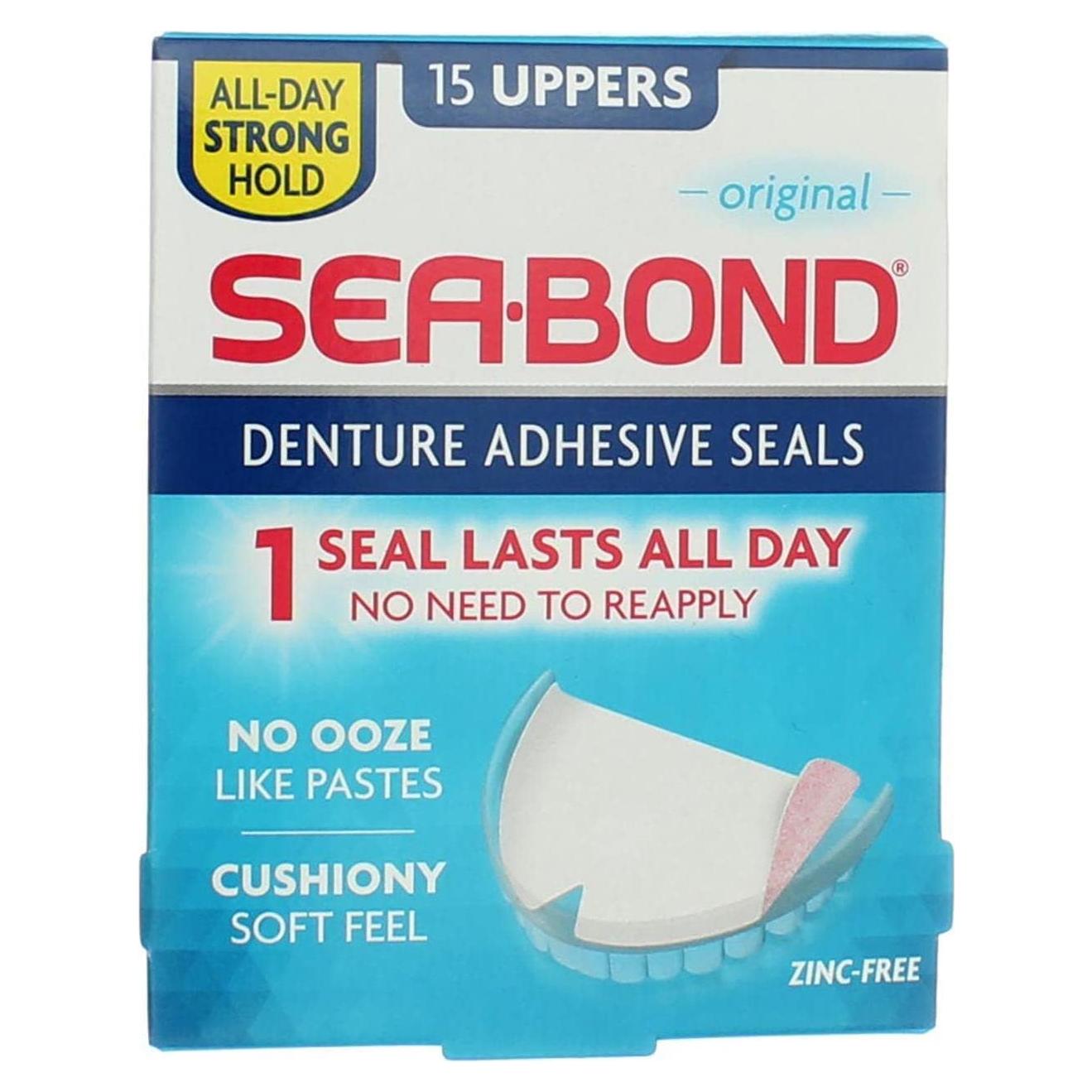 Adhesivos para Dentaduras Sea-Bond Wafers Superiores 15 EA