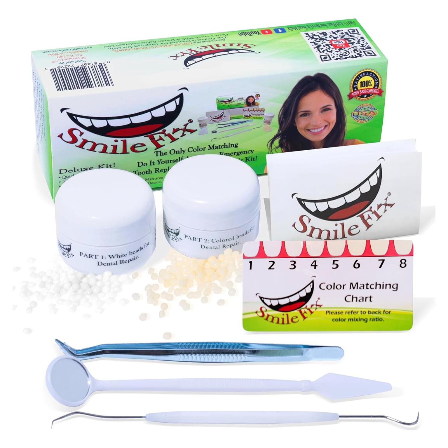 Kit de Reparación Dental SmileFix Deluxe - Herramientas y Perlas