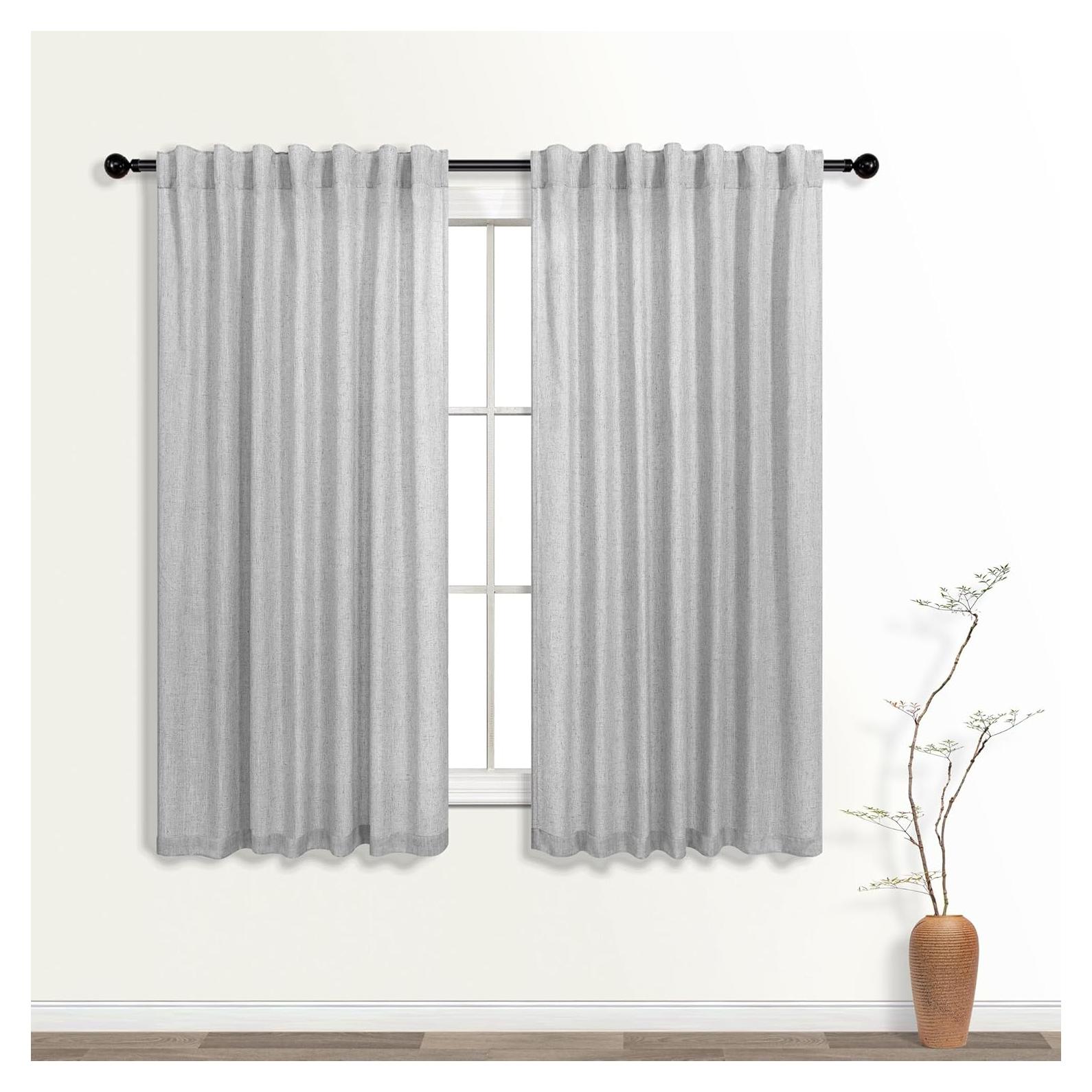 Cortinas Sheer KOUFALL Gris 132x137 cm con Tab Back