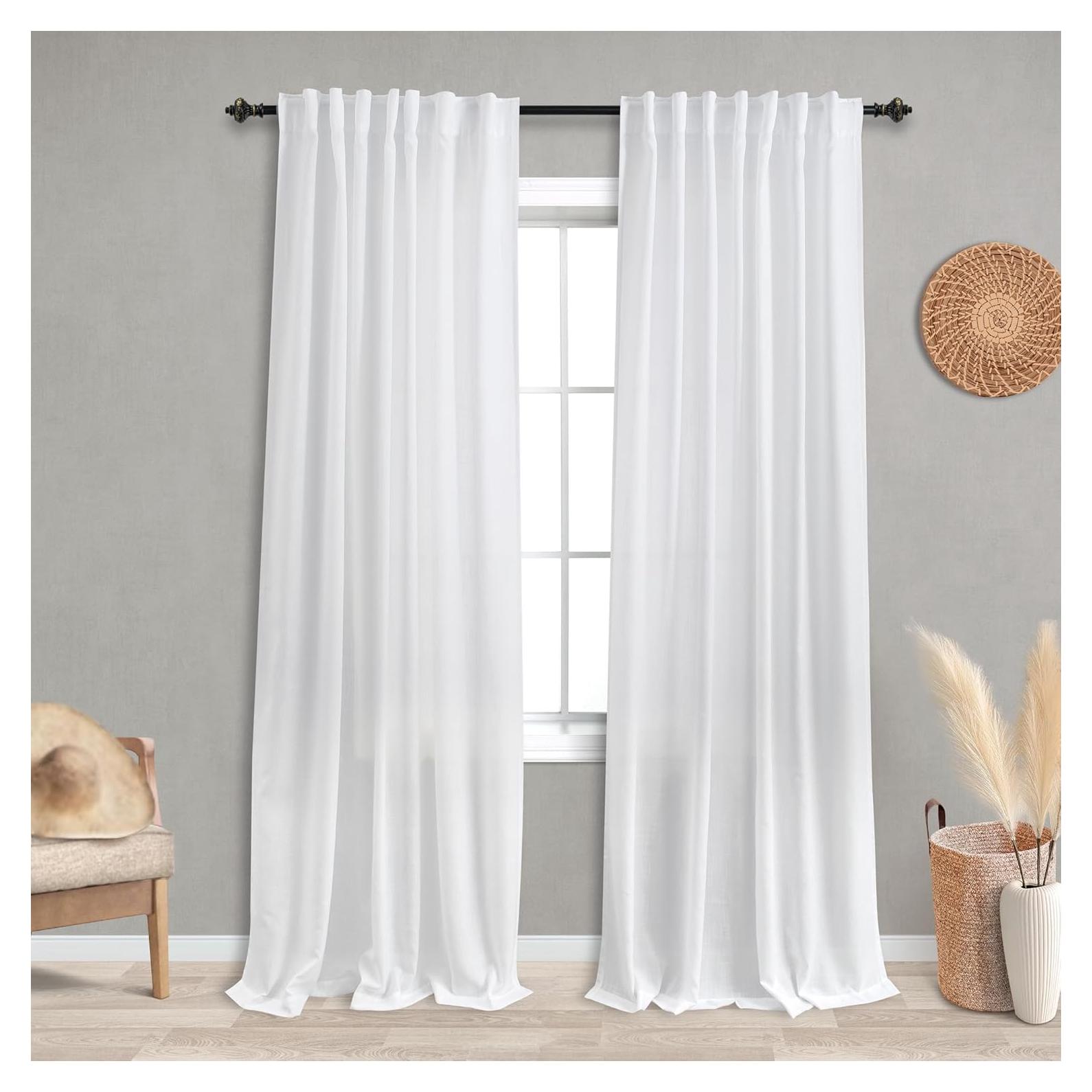 Cortinas Transparentes KOUFALL 2 Paneles 52x213 cm Blancas