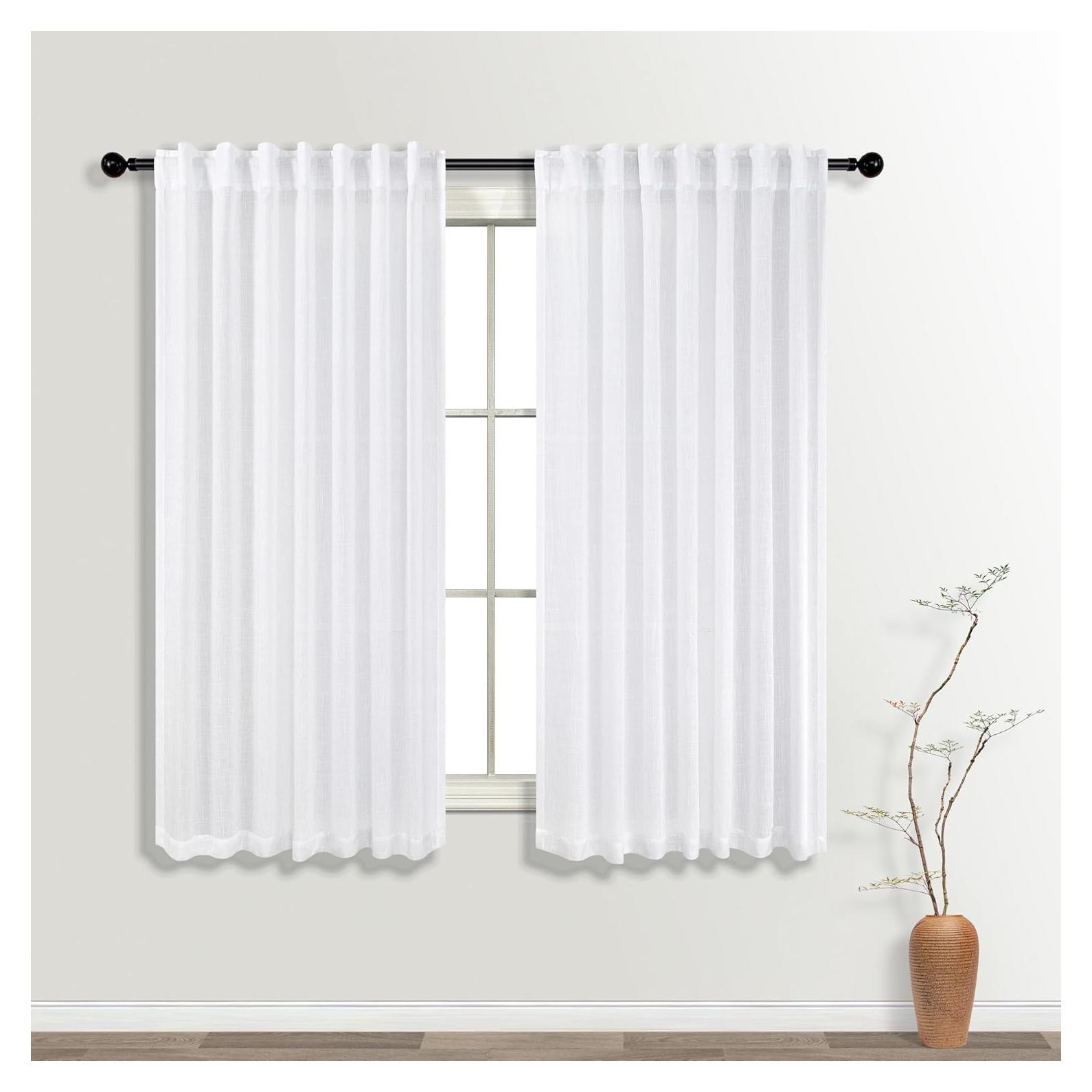 Cortinas Cortas KOUFALL Blancas 52x114 cm Pack 2