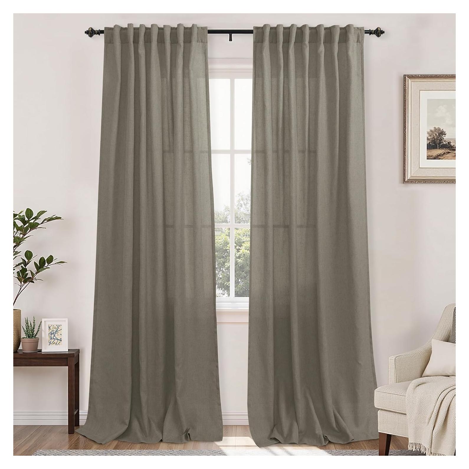 Cortinas KOUFALL 2 Paneles 52x229 cm Semitransparentes Taupe